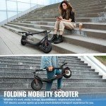 Electric Scooter Adult, 500W Peak Motor, 42km Long Range, 10” Solid and Pneumatic tire,3 speed mode, Foldable Electric Scooters,36V 10.4Ah Electric Scooter for Adults and Teens