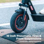 iScooter i10Plus/i10Max Fast Electric Scooter Adults, 50/80 KM Range, Support APP One-click Lock, Dual Suspension, 3 Braking Systems & Turn Signals, 120KG Capacity