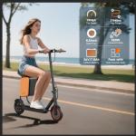 Folding Electric Scooter with Seat - 21 Mile Range