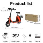 Foldable Electric Scooter with Seat and Basket