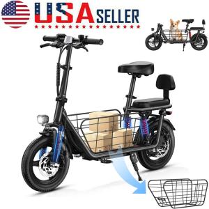 Folding Electric Scooter with Seat and Basket