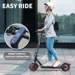 LuvTour Electric Scooter Adult, ES-S3 PRO E Scooters Max. 40km Range, Foldable Electric Scooters with APP, Double Braking System (8.5 inch Solid Tire,15-20km,Black)