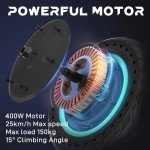 RCB R19 Electric Scooter Adult,Long-Range E-Scooter,Max 25km/h,Comfortable Shock Absorption,APP Connectivity,Foldable, Safe Braking System,LED Display, for Adults and Teenagers!