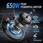 650W Electric Scooter with Seat - 25MPH Speed