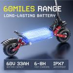 6000W Dual Motor Folding Electric Scooter 11" Tire