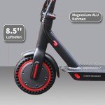 LuvTour Electric Scooter Adult, ES-S3 PRO E Scooters Max. 40km Range, Foldable Electric Scooters with APP, Double Braking System (8.5 inch Solid Tire,15-20km,Black)