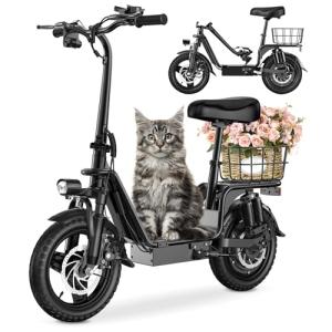 Foldable Electric Scooter with Seat, 20MPH Speed