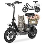 Foldable Electric Scooter with Seat, 20MPH Speed