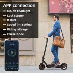 LuvTour Electric Scooter Adult, ES-S3 PRO E Scooters Max. 40km Range, Foldable Electric Scooters with APP, Double Braking System (8.5 inch Solid Tire,15-20km,Black)