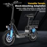 Foldable Electric Scooter with Seat, 20MPH Speed