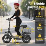 Foldable Electric Scooter with Seat, 20MPH Speed