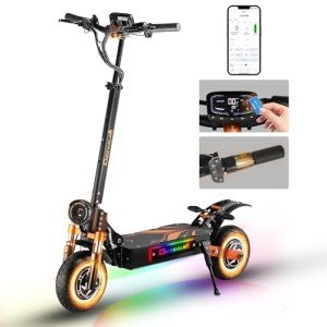 JAYSIMXIN Electric Scooter Adult Fast,10 Inch All-Terrain Electric Scooter,1600vv Power Dual Motor Folding Off Road E Scooter.Smart App,55V 32Ah Lithium Battery,Range of 130 km,Load Capacity 200 kg.
