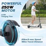 RCB Electric Scooter for Kids age 8-12-16, Only 7.55KG Foldable Electric Scooter, Two Types of Braking, Maximum Range 16 KM, Maximum Speed 12.4 MPH, Gift for Kids and Teenagers
