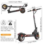 iENYRID Adult Electric Scooter 48V 12.5Ah Battery Long range 40km Max speed 25km/h maximum load 150kg 10" off-road tires
