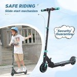 RCB Electric Scooter for Kids age 8-12-16, Only 7.55KG Foldable Electric Scooter, Two Types of Braking, Maximum Range 16 KM, Maximum Speed 12.4 MPH, Gift for Kids and Teenagers
