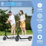 RCB R17 Electric Scooter, Max 25 km/h, 350W Motor, 7.8AH Battery, 8.5''Solid Tires, APP Control, Max Load 120 kg, 3 Speed Settings Foldable, Double Brake, Double Shock Absorbers
