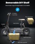 Gyroor Foldable Electric Scooter with Large Basket