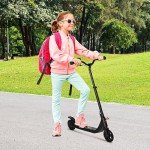 HOMCOM Electric Scooter, 120W Motor E-Scooter with Adjustable Height, Battery Display, Rear Brake for Ages 6+ Years - Black
