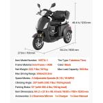 Uimoso Heavy-Duty 3-Wheel Scooter, 21.5-Mile Range