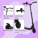 HOMCOM Electric Scooter, 120W Motor E-Scooter with Adjustable Height, Battery Display, Rear Brake for Ages 6+ Years - Black
