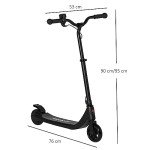 HOMCOM Electric Scooter, 120W Motor E-Scooter with Adjustable Height, Battery Display, Rear Brake for Ages 6+ Years - Black