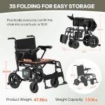 Lightweight Foldable Motorized Electric Wheelchair for Adults
