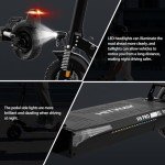 HITWAY Electric Scooter Adult 10 Inch, 15.6-27AH Battery 500W Motor, Foldabler, 3 Speed Modes, Maximum Speed 25KM/H, Tubeless Tire, Turn Signals, APP
