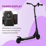 HOMCOM Electric Scooter, 120W Motor E-Scooter with Adjustable Height, Battery Display, Rear Brake for Ages 6+ Years - Black
