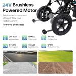 Lightweight Foldable Motorized Electric Wheelchair for Adults