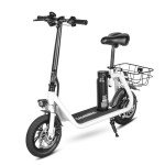 SAMEBIKE Electric Scooter for Adults, 36V 7.8AH Removable Battery Electric Scooters With Saddle, 14’ Aluminium Wheels, with basket and Mobile Phone Holder