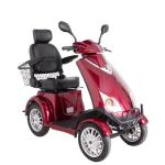 Red 4-Wheel Electric Mobility Scooter with Captain Seat