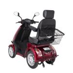 Red 4-Wheel Electric Mobility Scooter with Captain Seat