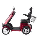 Red 4-Wheel Electric Mobility Scooter with Captain Seat