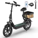 AOVOPRO Foldable Electric Scooter with Seat, 500W