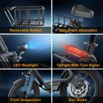 AOVOPRO Foldable Electric Scooter with Seat, 500W