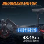 Compact Foldable Electric Scooter with Seat - 48V 15Ah