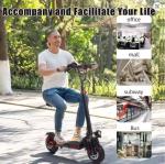 Compact Foldable Electric Scooter with Seat - 48V 15Ah