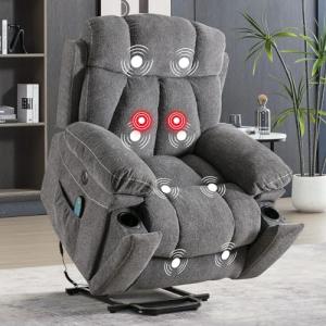 Large Power Lift Recliner with Massage & Heat
