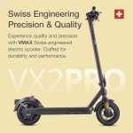 VMAX Electric Scooter - VX2 PRO ST, Swiss Engineered Electric Scooters for Adults - 1300W Peak Power, 28-Mile Range, IPX6 Water Resistant, UL Certified Fast Electric Scooter with 24 Months Warranty