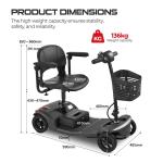 2026 Portable Mobility Scooter with LED Headlight