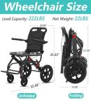 Broobey 10kg Lightweight Portable Folding Wheelchair