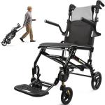 Ultra-Lightweight Folding Travel Wheelchair with Handle