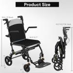 Ultra-Lightweight Folding Travel Wheelchair with Handle