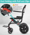 Broobey 10kg Lightweight Portable Folding Wheelchair