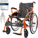 VOCIC Folding Lightweight Wheelchair with Double Brakes