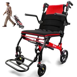 Portable Lightweight Wheelchair with Telescopic Handle