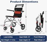 Portable Lightweight Folding Wheelchair with Hand Brake