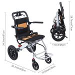 Toilmua Lightweight Portable Wheelchair with Handbrake