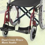 Foldable Transport Wheelchair for Adults, 300 lbs Support
