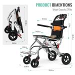 Lightweight Foldable Transport Wheelchair for Seniors